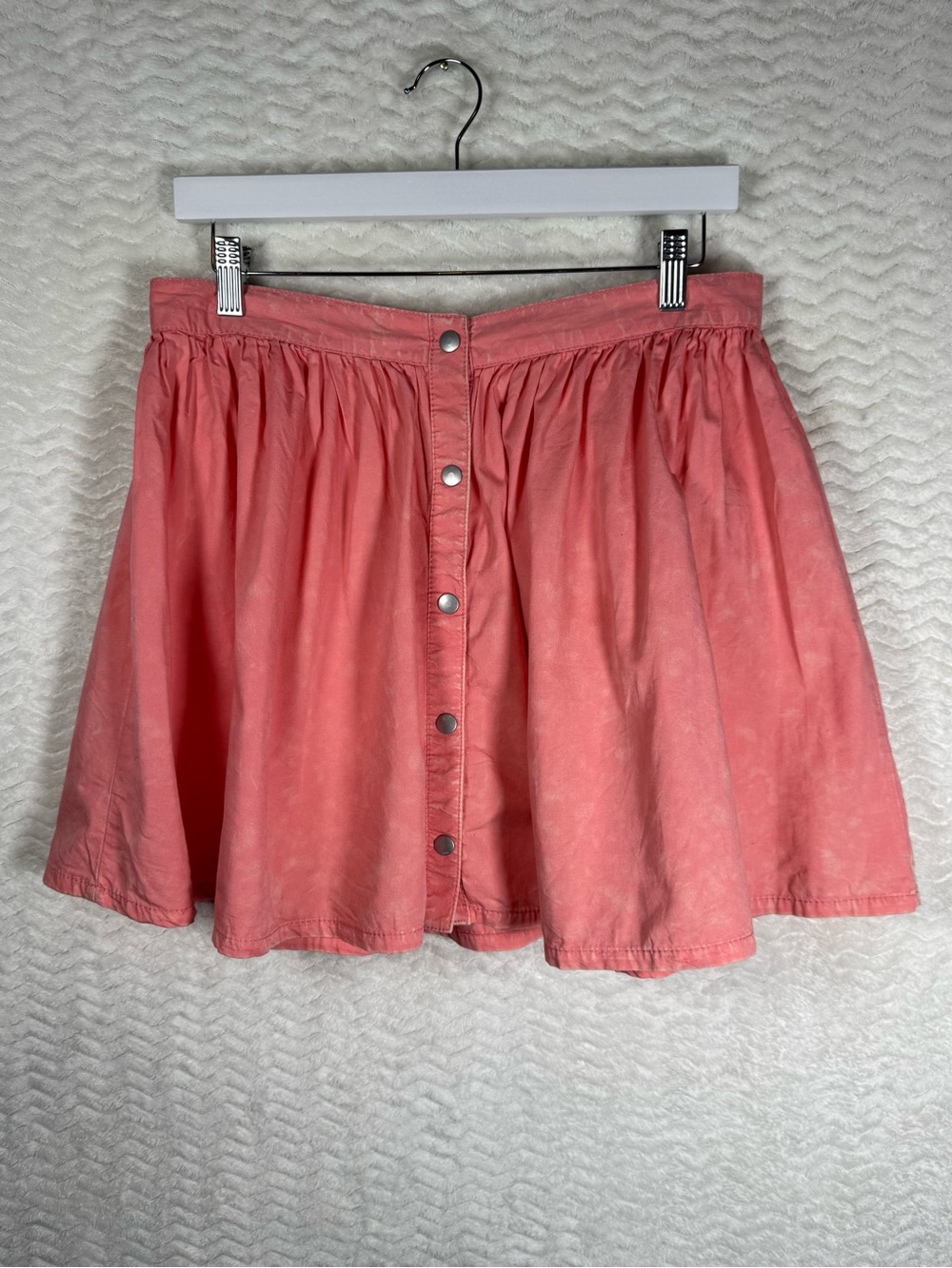 BONGO Coral Button-Front Circle Skirt